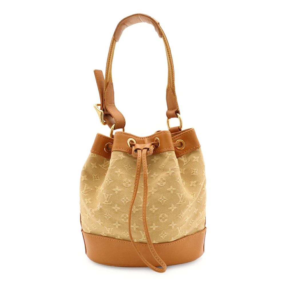 Louis Vuitton Monogram Noelie Top Handle Bag Drawstring Canvas Beige Brown